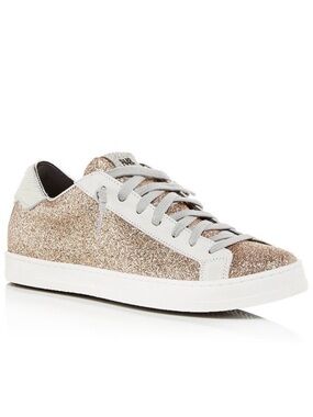 P448 John Glitter Yeti Rose Gold EUC Calf Hair Italy Size 38 or 7.5-8 Sneakers